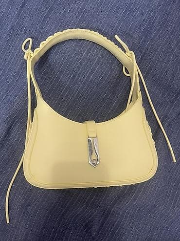 coach canta: Sarı rəngli çiyin çantası - Stil: mini/yarımay formalı baguette çanta — 1
