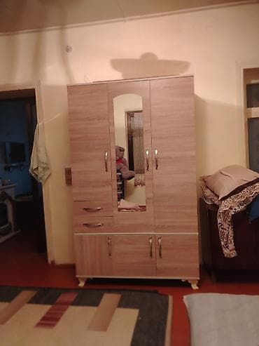 4 qapılı, Güzgülü, Digər rəng, Taxta, Açılan, Düz dolab