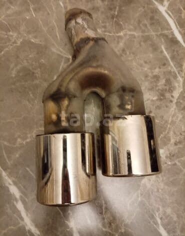 İkili egzoz ucluğu (Y-tip) - Material: paslanmayan polad, parlaq xrom