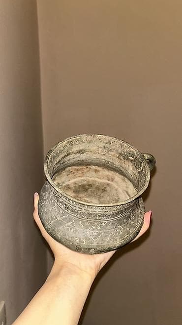 Книги и журналы: Əl işi metal qab – oyma naxışlı, tutacaqlı - Material: metal ərintisi — 1