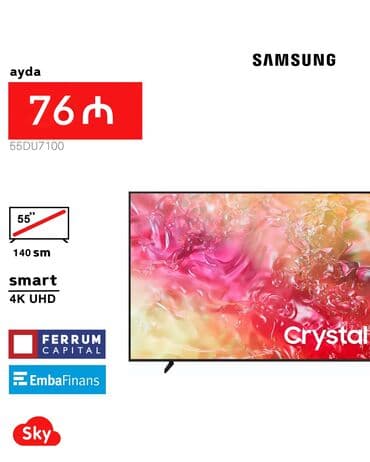 samsung wifi tv 82 ekran: Yeni Televizor Samsung LED ekran 55" 4K (3840x2160), Pulsuz çatdırılma — 1