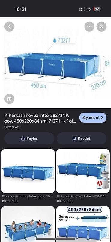 bas gitara: İşlənmiş Karkas hovuzu Intex, 4.1 - 5 m, ≥ 5001 l — 2