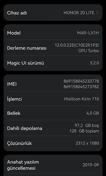 telefon stabilizátor: Honor 20 Lite, 128 GB, rəng - Qara, İki sim kartlı — 3