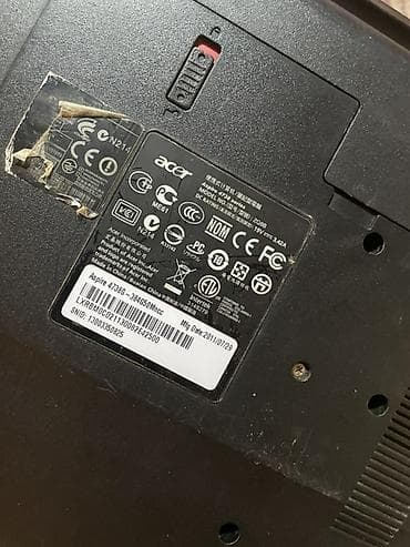 adapter şunuru: Acer Aspire 4738G noutbuku Texniki məlumatlar (etiketdən): - Model — 2