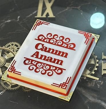 Akrildən hazırlanmış dekorativ hədiyyə qutusu – “Canım Anam” yazılı -