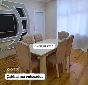 Qonaq otağı üçün, Açılmayan, Dördbucaq masa, 6 stul — 1