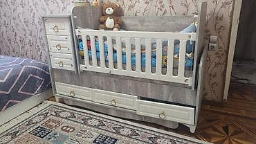 tula: Oğlan və qız üçün, İşlənmiş, Dördbucaq, Beşik, Matras ilə, Yellənmə mexanizmsiz — 2