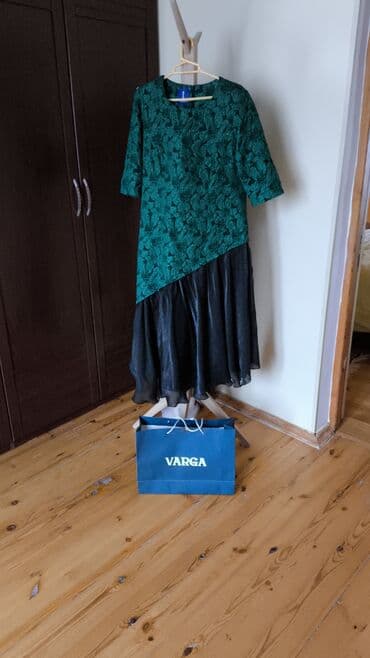 klassik qadın geyimləri: Qadın geyim dəsti - Yaşıl teksturalı, floral naxışlı VARGA brendli — 6