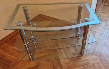 gül refi: İşlənmiş, Düz TV altlığı, Polkalı, Şüşəli — 4