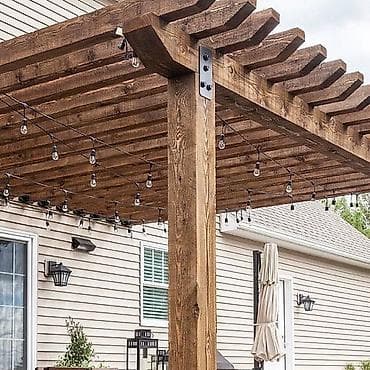Açıq məkanlar üçün taxta pergola - Material: qalın kəsimli təbii ağac