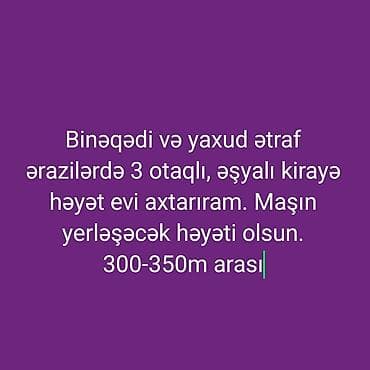 bineqedide kiraye evler tap az: Binaqədi və yaxın ərazilərdə uzunmüddətli qalmağa kirayə həyət evi — 1