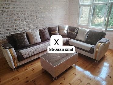 metbex kunc divan: Künc divan dəsti - Dəst tərkibi: L formalı künc divan + puff/çay — 1