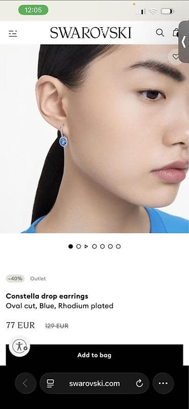 Аксессуары: Swarovski “Constella” asqılı sırğalar - Rəng: mavi - Kəsim: oval cut — 4