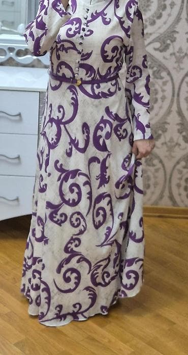 tesbeh sekilleri: Uzun ziyafət/ gündəlik don - Model: uzun, A-kəsim ətəkli, qapalı yaxa — 2