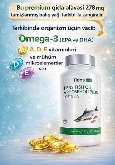 Məhsul: Tiens Fish Oil & Phospholipids Softgels (balıq yağı — 3