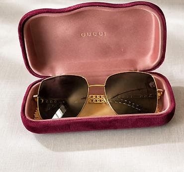 Gucci gün eynəyi – zəncirli model (orginal) - Çərçivə: qızılı — 1