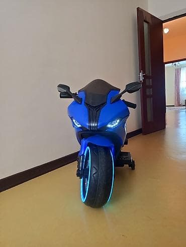 uşaq ucun stul: Uşaq elektrik motosikleti – sport dizaynlı, mavi rəng Xüsusiyyətlər — 3