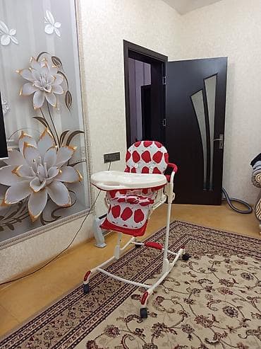 Uşaq geyimi və ayaqqabıları: Uşaq yemək stulu – qırmızı-ağ alma naxışlı - Rahat və yumşaq — 2