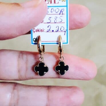 sirqalar qizil: Sırğa, Sarı qızıl, 585 Əyar, 2200 g — 1