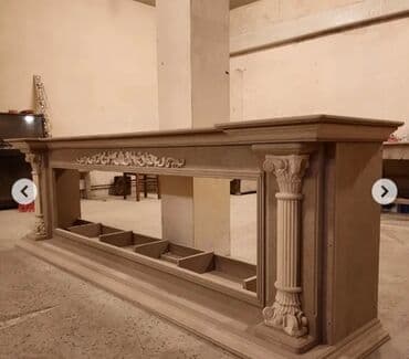 divar ucun dekor: Klassik üslubda dekorativ portal – elektrik və bio-kaminlər üçün ön — 1