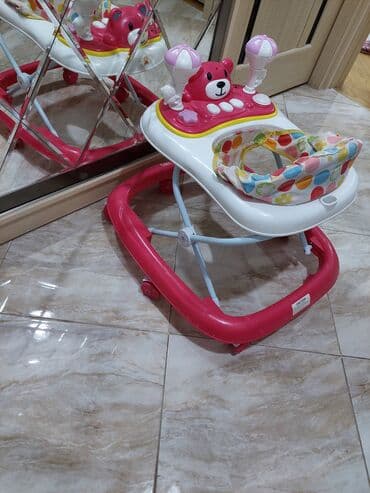 Tibbi avadanlıq: Uşaq gəzdirəni / yürüteç - Rəng: çəhrayı-ağ (rəngbərəng naxışlı — 3