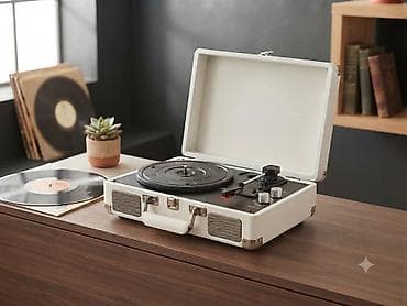 qedmi pullar: Kompakt dizaynlı vinil patefon - Daşınması rahat, açılıb-bağlanan — 1
