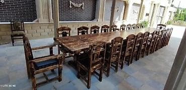 ustol ustul: Yeni, Dördbucaq masa, 4 stul, Açılmayan, Stullar ilə, Taxta, Azərbaycan — 4