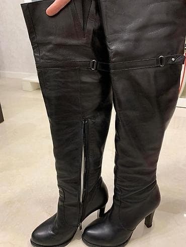 deri gödekceler: Uzunboğaz, Ölçü: 38, rəng - Qara, İşlənmiş — 3