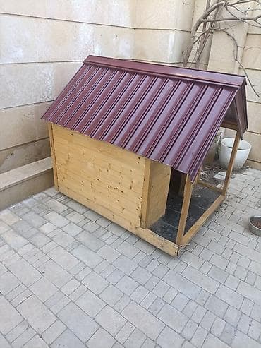 heleb kecisi: Taxta it evi - Material: qalın taxta karkas, ön hissəsi açıq girişli — 2