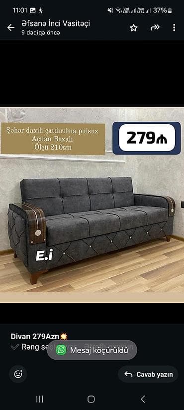 kunc divanlar işlənmiş: Divan, Qonaq otağı üçün, Bazalı, Açılan — 1