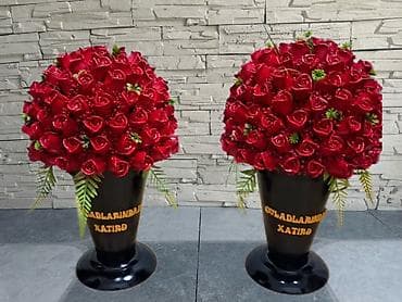 dekorativ sam agaclari: Məhsul: Süni gül kompozisiyaları (qəbirüstü və xatirə gülləri) — 2