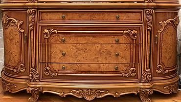 qapi taxta: Klassik üslubda vitrin-buffet dəsti ( 3) - Material: təbii ağac və — 2