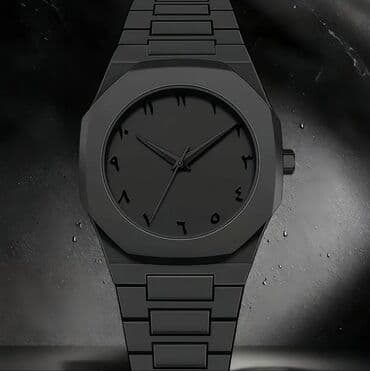 el fecr saat: Minimalist dizaynlı tam qara qol saatı - Korpus və bilərzik: mat qara — 4