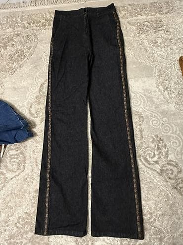 kastum şalvar: Qadın şalvarları dəsti - Model 1: Zeytun-yaşıl rəngdə geniş balaqlı — 5