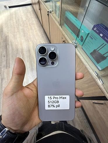 ucuz wifi modem: IPhone 15 Pro Max, 512 GB, Gümüşü, Face ID — 1