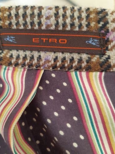 cins pencekler: Итальянский модный пиджак ЕТРО чисто шерстяной в клетку однобортный,и — 3