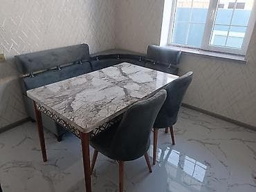 Mətbəx üçün, Yeni, Açılan, Dördbucaq masa, 2 stul