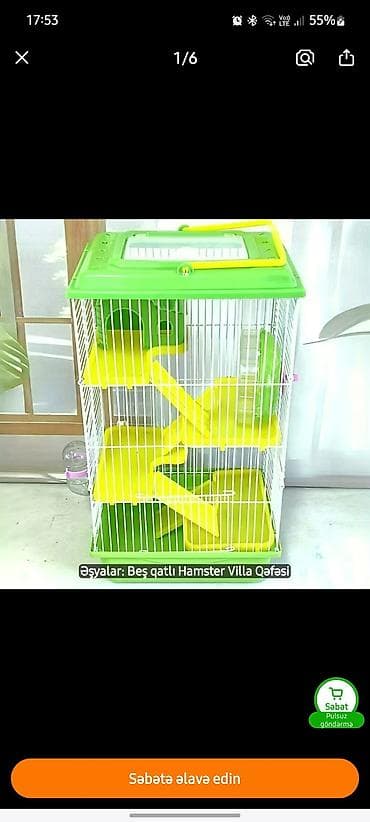 hamster qəfəsi: 4 qatı Hamster Villa Qəfəsi - Ölçülər: 40 sm hündürlük, 23 sm en, 17 — 3