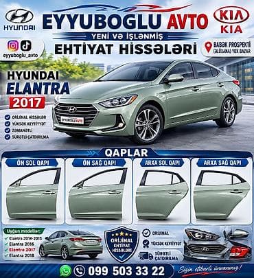 Hyundai Elantra üçün qapılar – orijinal ehtiyat hissələri Uyğunluq: - lalafo.az -da Hyundai Elantra üçün qapılar – orijinal ehtiyat hissələri Uyğunluq: -