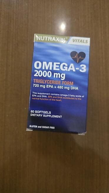 tirmə şal: Nutraxin Vitals Omega-3 2000 mg – qida əlavəsi - Formul: Trigliserid — 2