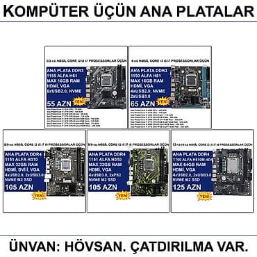 samsung komputer: Kompüter üçün Ana Platalar 📍Ünvan: Bakı şəh, Suraxanı ray, Hövsan qəs — 1