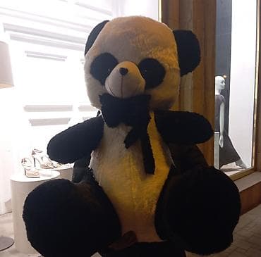 Yuvalar: Böyük ölçülü panda yumşaq oyuncaq - Klassik qara‑ağ dizayn, boyun — 1