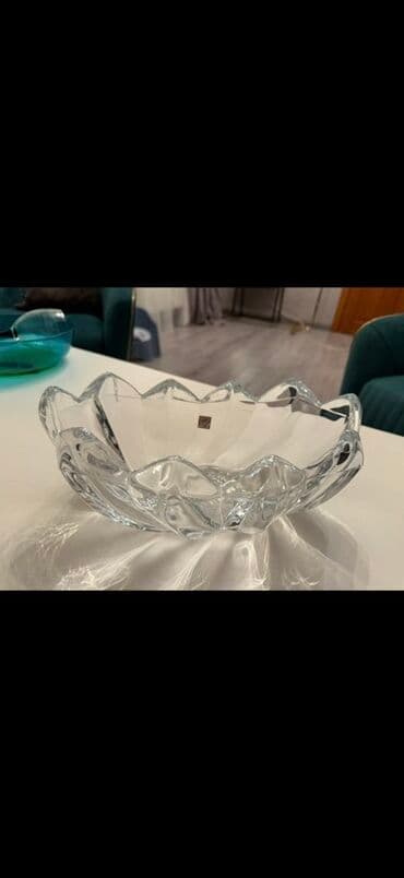 şüşə qab: Şüşə meyvə/qəlyanaltı qabı - Material: qalın, keyfiyyətli şəffaf şüşə — 2