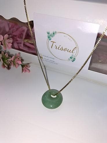 aslan gözü daşı: Trisoul brendindən təbii daş asqılı boyunbağılar - Model: dairəvi — 8