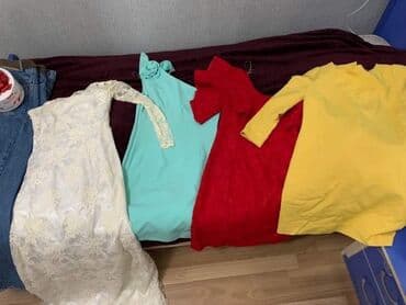 красное платье: Красное (44 размер) и бирюзовое платье (42 азн) новые, с этикеткой — 2