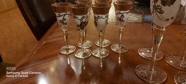 12 yas ucun tortlar: Qədəhlər, rəng - Qızılı, Şüşə, 12 ədədli dəst — 8