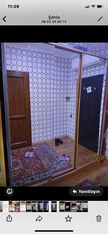 skafi: İşlənmiş, 3 qapılı, Güzgülü, Digər rəng, Taxta, Kupe, Düz dolab — 1