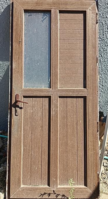 PVC giriş/qapı dəsti - Material: taxta teksturalı qəhvəyi PVC profil