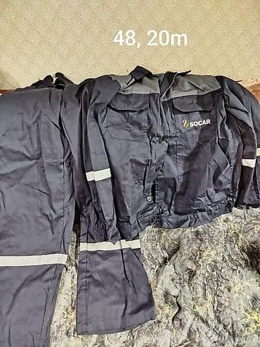 Plaşlar: Sənaye iş geyimləri dəsti və təhlükəsizlik plaşı - SOCAR loqolu iş — 1