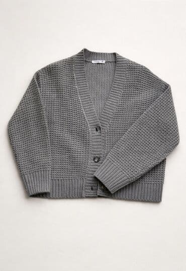 Qadın kardiqanı – boz rəng, qısa kəsim M razmer - Model: V-yaxa, 3